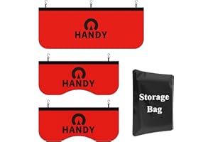HANDY Magnetic Leather Fender Covers Red 3-Pack with Storage Bag | 10PCS Magnets 7PCS Hooks for Classic Sedans Station Wagon Trucks SUV