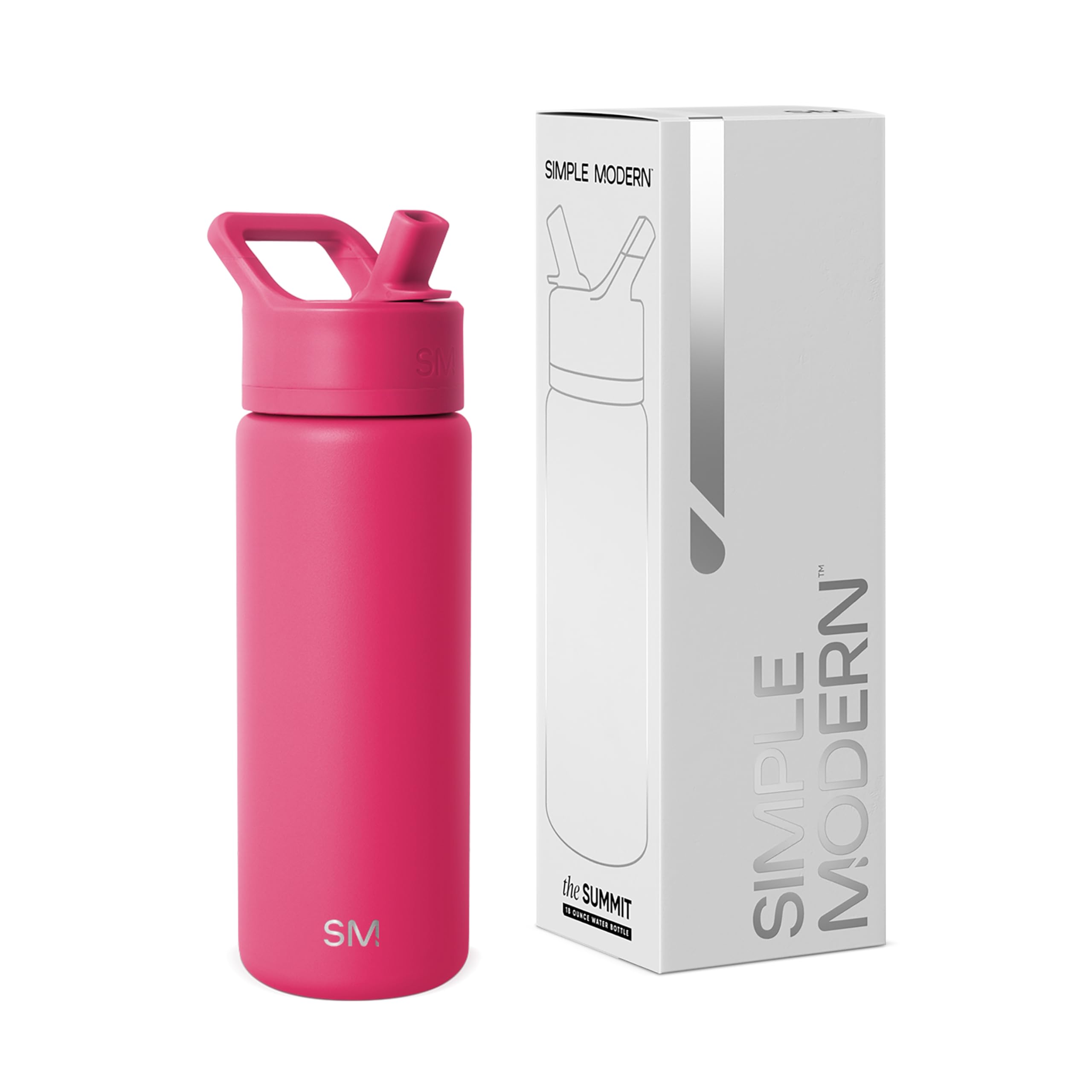 Photo 1 of ***Damaged Lid***
Simple Modern Kids Water Bottle with Straw Lid | Vacuum Insulated Stainless Steel Metal | Reusable Leak Proof BPA-Free Thermos for School | Summit Collection | 18oz, Berry Twist,