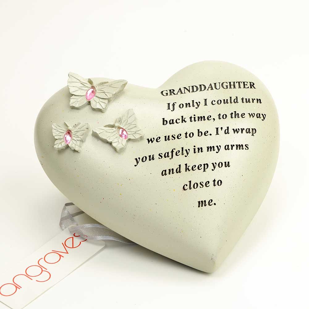 Special Granddaughter Butterfly Gem Heart Graveside Memorial Ornament