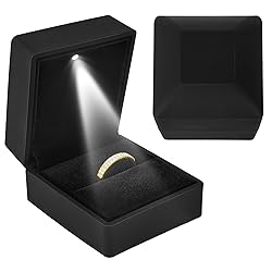 KEISIMI Luxury Ring Box with LED Light, Ring Box