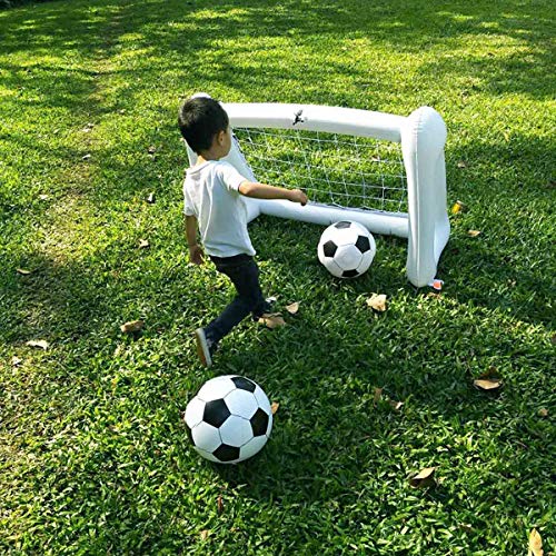 SUNSHINEMALL Kids Inflatable Soccer Goal Net and Ball for Indoor Outdoor Soccer Game (Triangle Support-43.3x20.5x29.5-inch)