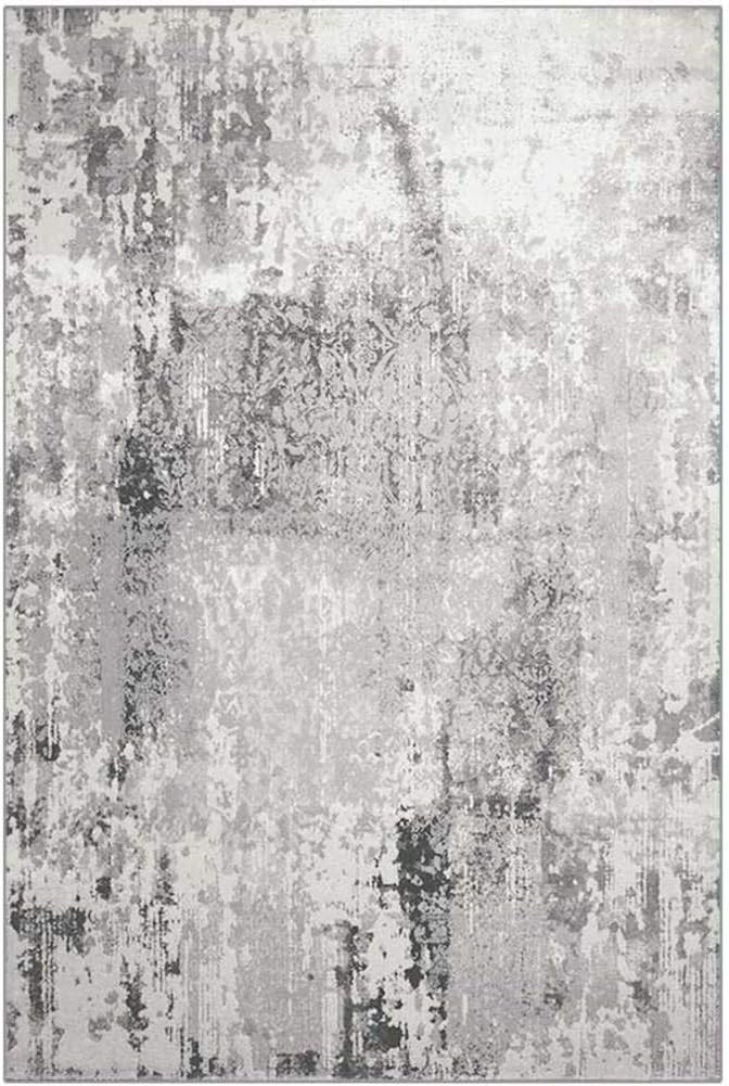 Modern Marbled Floor Carpet, Nordic Area Rug Pad Anti-Slip Runner Rug Washable Indoor Runner Rug Bedroom Sofa Living Room-Grey 300x400cm(118x157inch)