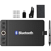 Bluetooth Drawing Tablet GAOMON WH851 8 x 5 inches Graphics Tablet, Digital Art Tablet Supports 16384 Levels, Intuitive Dial 
