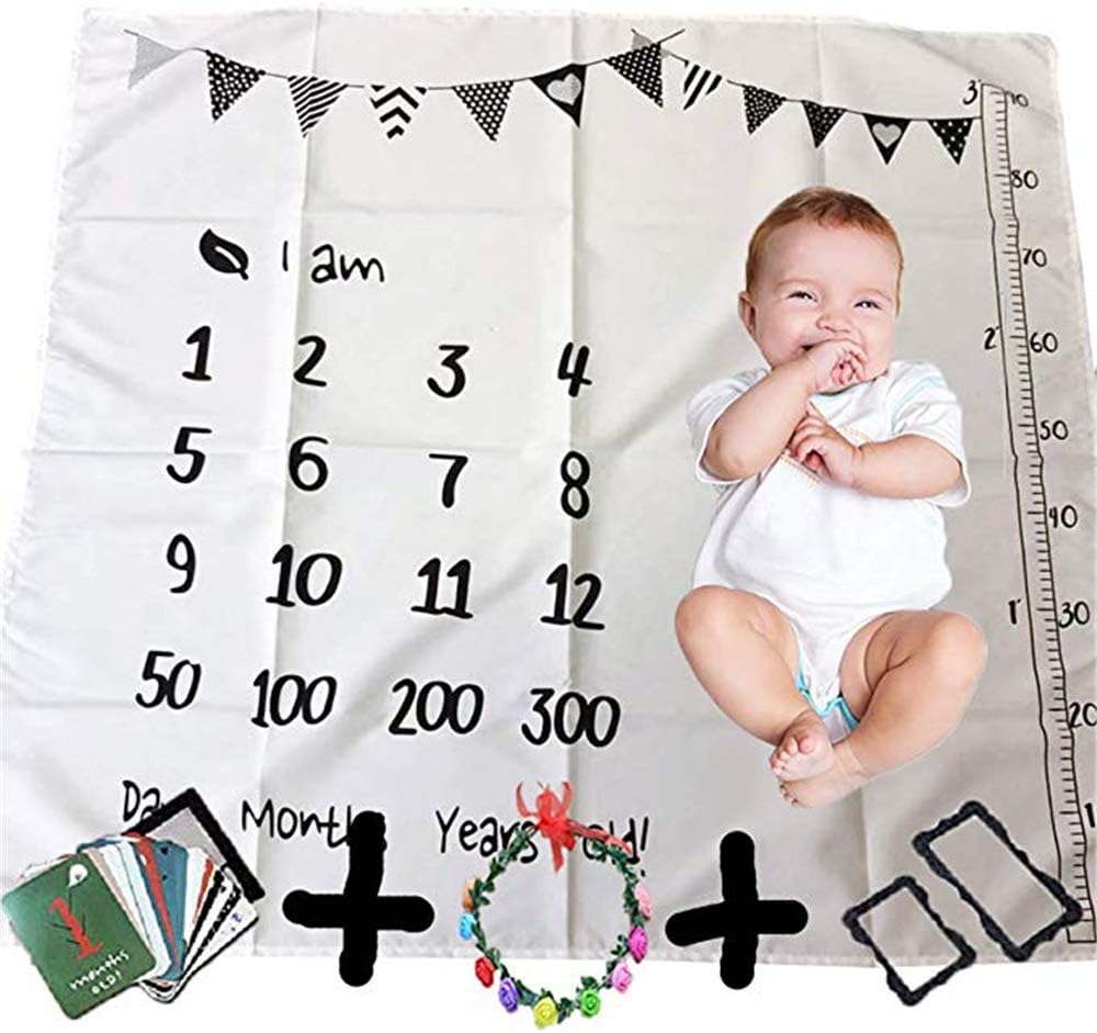 Amazon ベビー撮影シーツ 寝相アート月齢フォトシート 月齢シーツ 新生児 おくるみ Goodタッチ 赤ちゃんマイルストーン毛布 毛布 背景布 100 100cm ベビー 撮影記念 小道具 男の子 女の子 新生児ための理想的な贈り物プレゼント Baby Photography