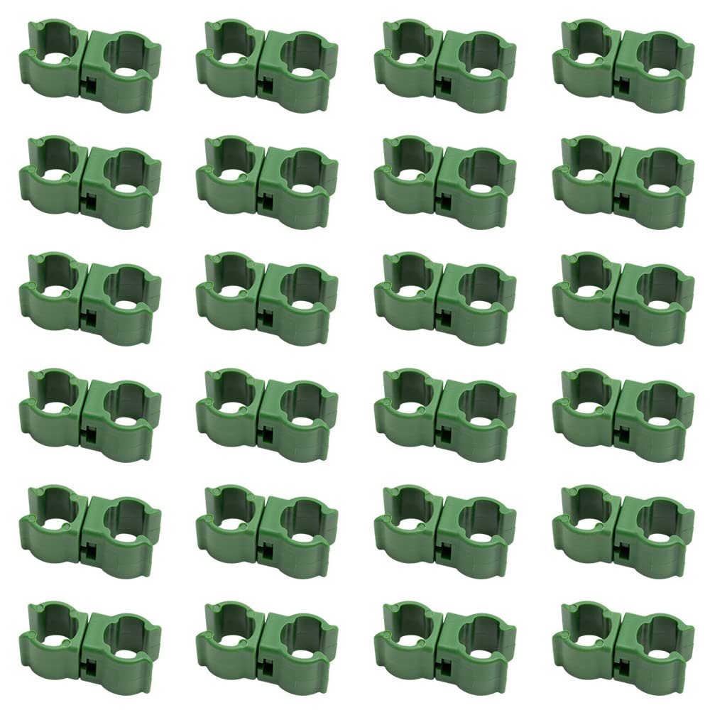 CaurGCHer 25 Pcs Garden Plastic Connector Plastic Plant Connector Plant Trellis Cane Connector for Tomato Fruit Cages Netting Frames