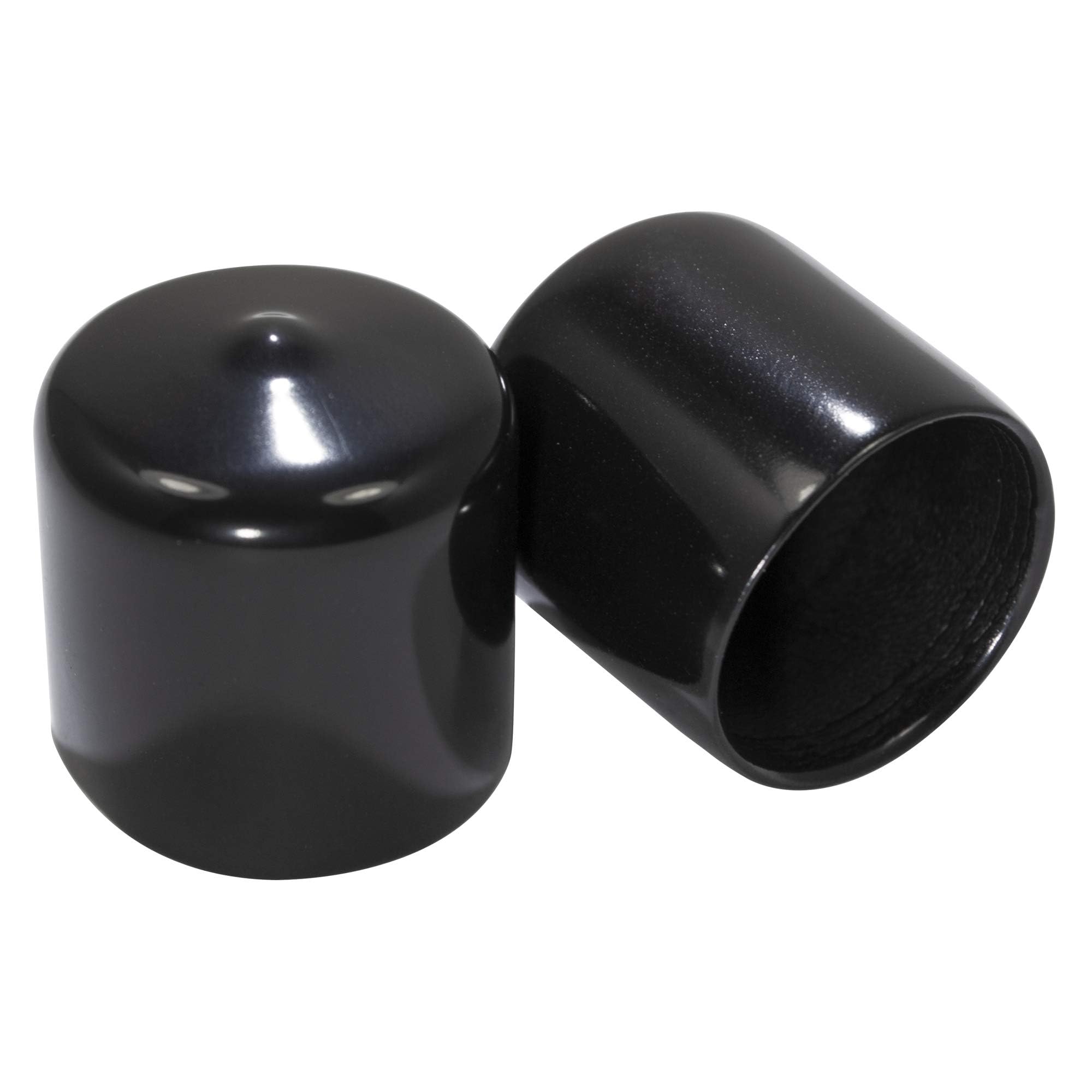 Prescott Plastics 1 Inch (25.40 mm) Round Vinyl End Cap in Black or White, Flexible Pipe Post Rubber Cover (Pack of 20)