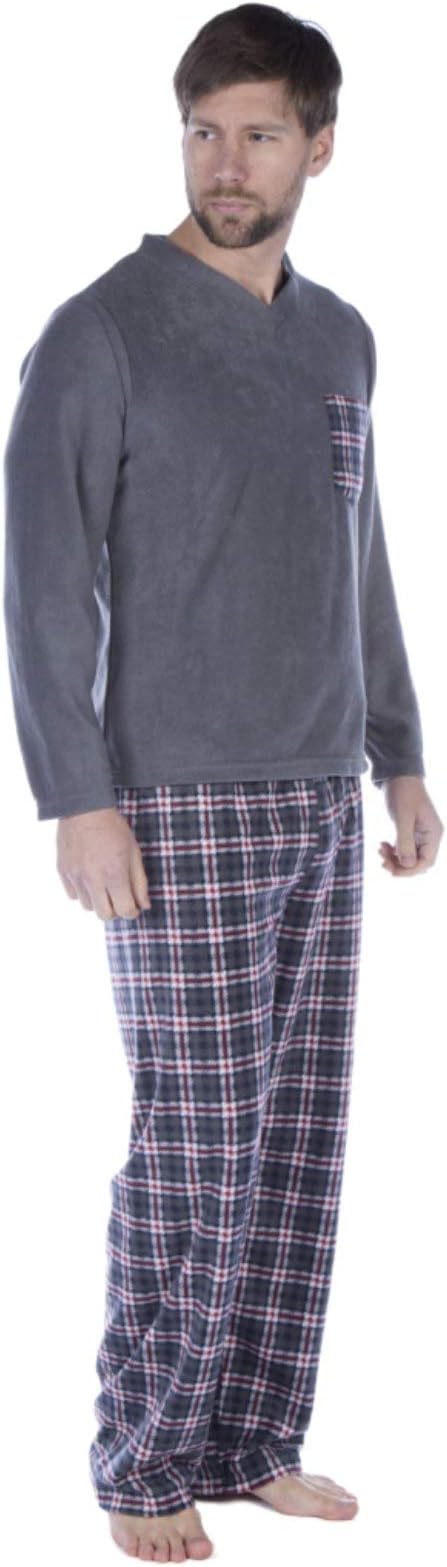 Mens Thermal Fleece Check Pyjamas