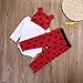 3pcs/Set Newborn Baby Boys Girls Animal Long Sleeve T-Shirt Tops Pants Hat Outfits (0-6 Months, Ladybug)