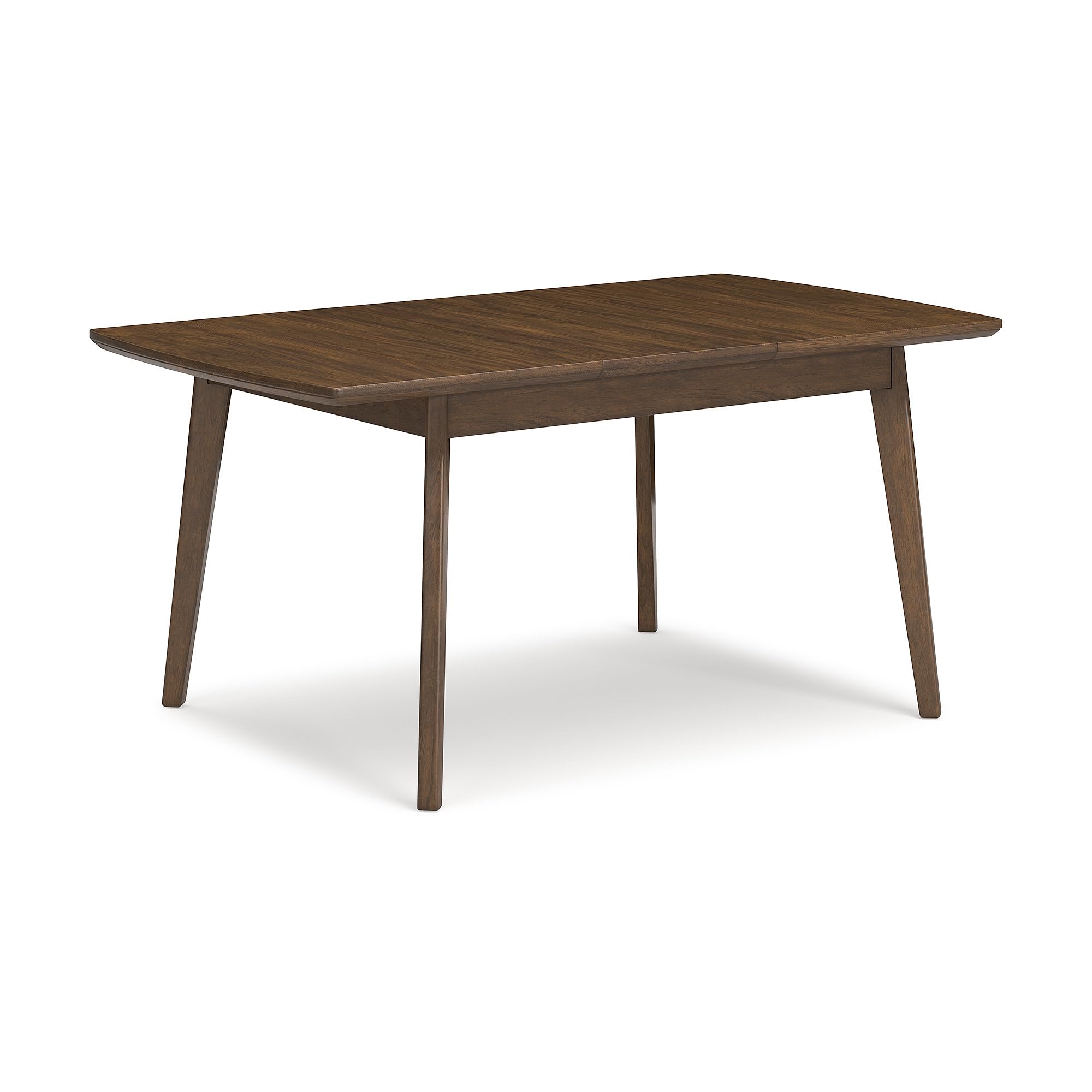 Photo 1 of Signature Design by Ashley Lyncott Traditional Rectangular Dining Room Self-Storing Extension Table, Seats up to 6, Brown