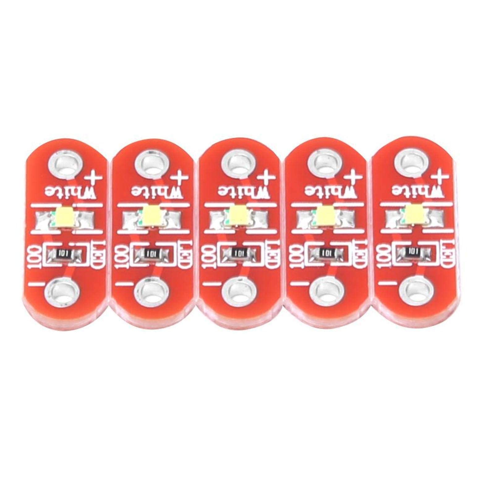 Jeanoko 50 Pcs Wearable LilyPad LED Module White LED Module Surface-Mounted SMD LED Module DIY Kit for 3~5V