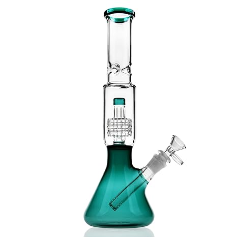 REANICE Percolator Bong Wasserpfeife Bubbler Durchmesser Grün Bongs (14.5MM 29.5CM)