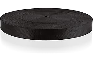ZOFORTY Nylon Webbing 50 Yards Heavy Duty Nylon Strapping Flat Webbing Strap, Great for Dog Leash, Collars, Seat Belt, Backpack, Outdoor DIY Gear Repair, Crafts, Black