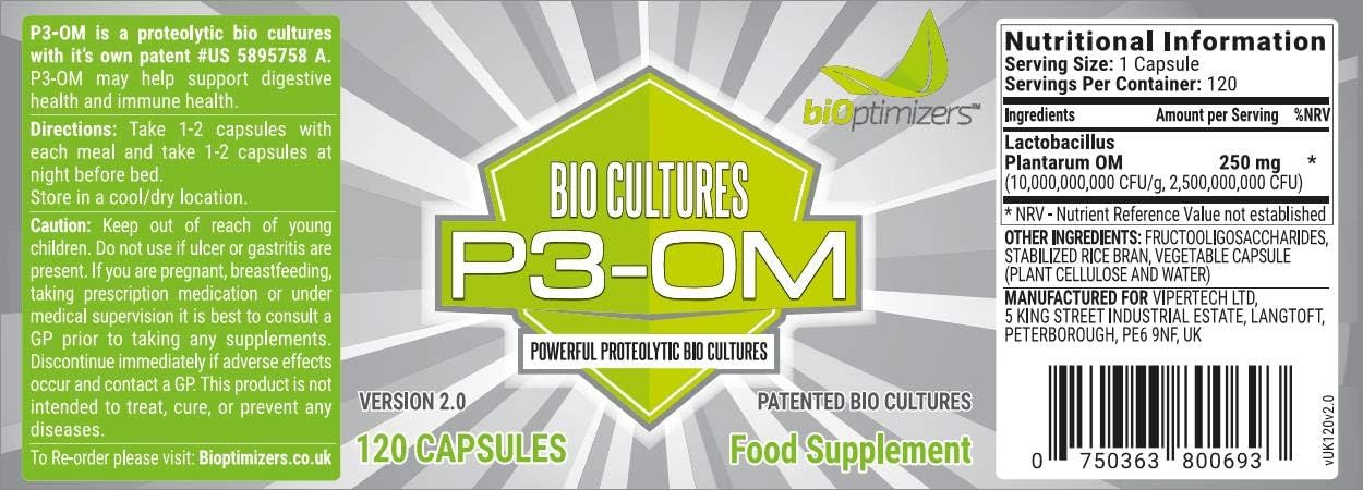 BiOptimizers P3-OM Proteolytic Prebiotics & Probiotics Supplement, Uncoloured, 120 count (Pack of 1) - Image 3