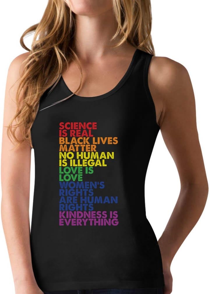 TstarsLGBTQ Gay Pride Shirt Equality Love is Love Rainbow Racerback Tank Top Women