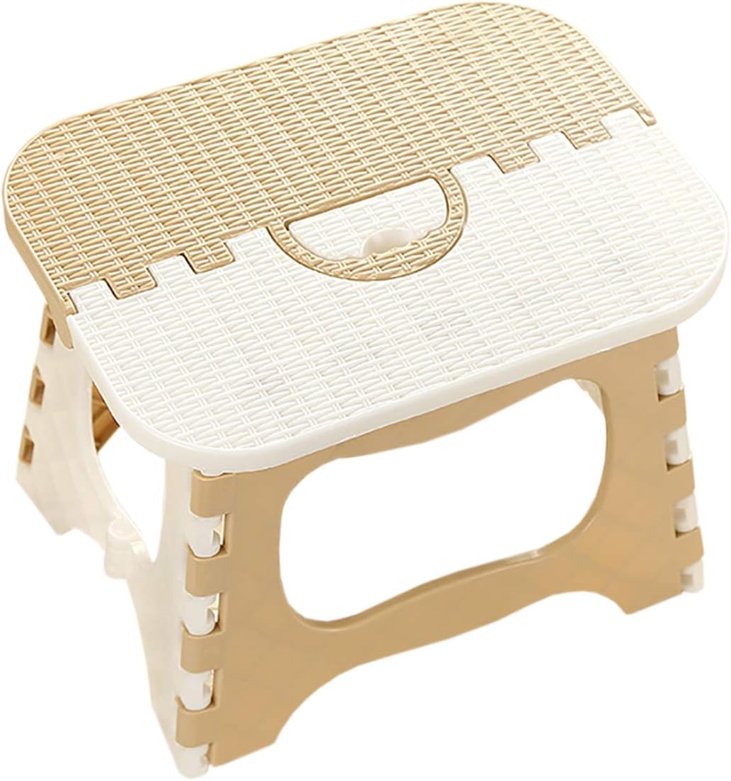 Uheng Folding Step Stool - Foldable, Lightweight, Sturdy Enough to Support Adults and Kids. Opens Easy with One Flip. Great for Kitchen, Bathroom, Bedroom - 9.8"X7.4"X7.4"