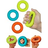 Grip Strength Trainer,Hand Grip Strengthener,Forearm Grip Workout - Grip Trainer Silicone Rings for Rock Climbing, Athletes &amp; Stress Relief &amp; Rehabilitation, 3 Resistance Levels(3 PCS)