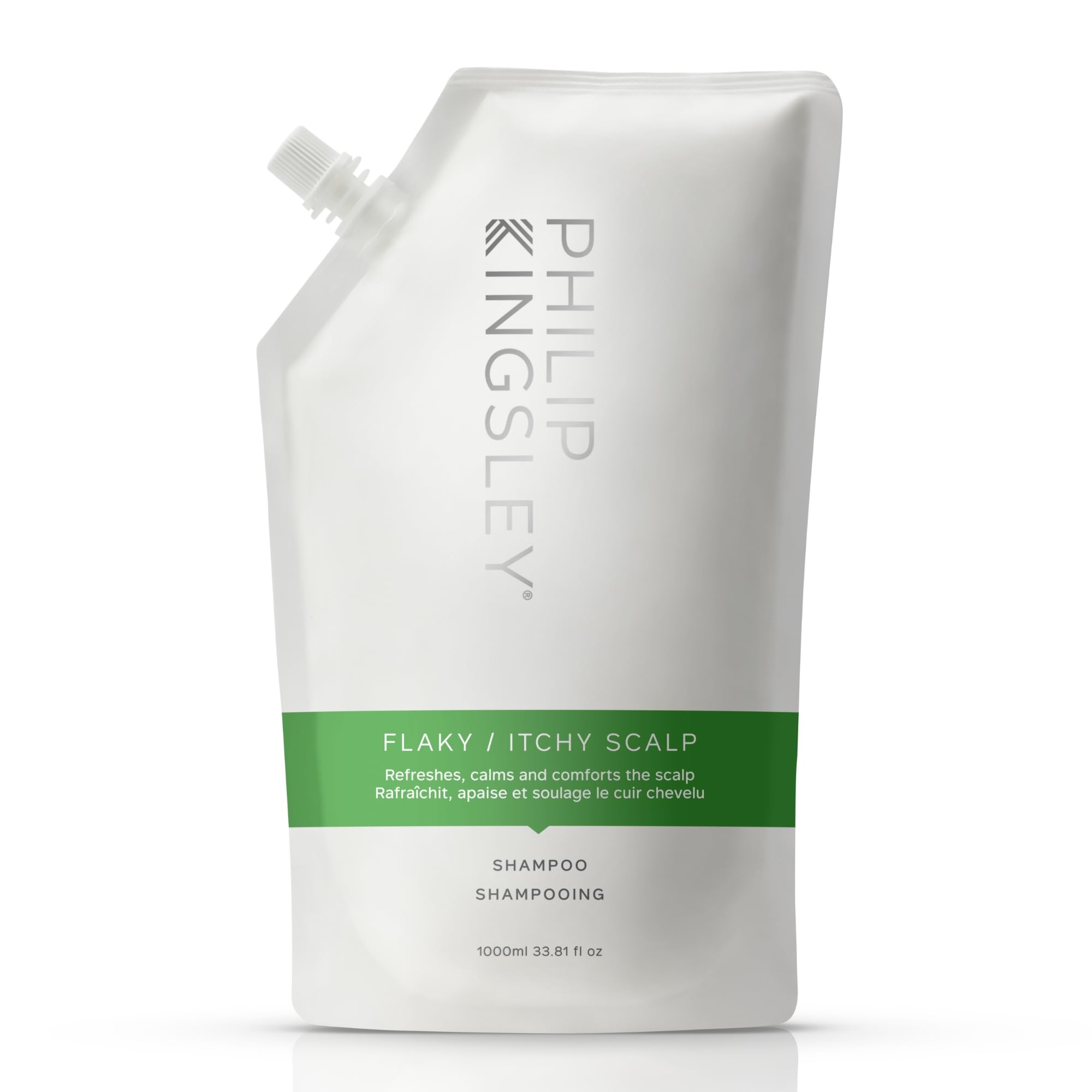 Philip Kingsley | Flaky/Itchy Scalp Shampoo | Anit-Dandruff Shampoo For Flaky, Itchy, Dry, Oily Scalps | Cleansing Scalp Care | Hair Shampoo that Hydrates, Soothes and Calms | 1000ml Refill Pouch