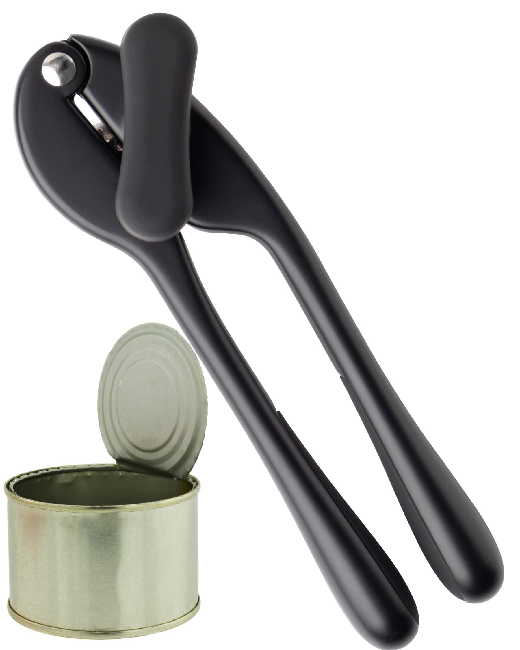 Premium 2-in-1 Manual Can Opener - Taylors Eye Witness, Easy to Use Tin Opener, Perfect Kitchen Gadget Made with Built-in Bottle Opener, Sturdy Zinc Aluminum Construction with Matt Black Colouring.