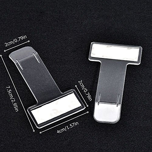 WSERE 5 Pieces Transparent Car Parking Ticket Holder Clip Car Windshield Windscreen Tickets Holder with Adhesive Tape