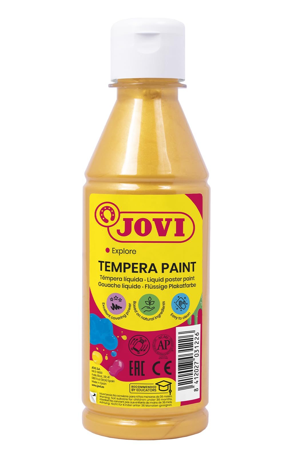 JOVI JOVI-50238 Liquid Tempera, Gold, 250 ml (Paquete de 1)