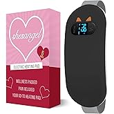 Portable Cordless Menstrual Heating Pad with 6 Heat Levels and 6 Massage Modes, Heating Pad for Period Cramps, 3s Fast Heating Gift for Women and Girl (Black)