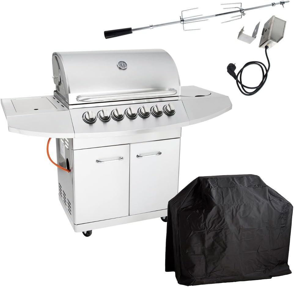Allgrill Gasgrill Allrounder IV Top Line Set inkl. Grillspieß und Wetterschutzhülle