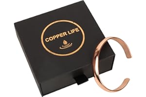 COPPER LIFE Adjustable Pure Copper Bracelet | Handforged by Expert Artisans | Pure Copper for Health Benefits | Made of High Gauge Copper | Fits to Any Size Wrist for Men & Women
