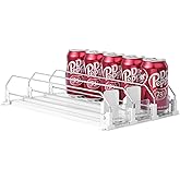 Drink Organizer for Fridge-White Automatic Pusher Glide,12oz 16oz 20oz-Soda Dispenser for Fridge-Holds up to 15 Cans