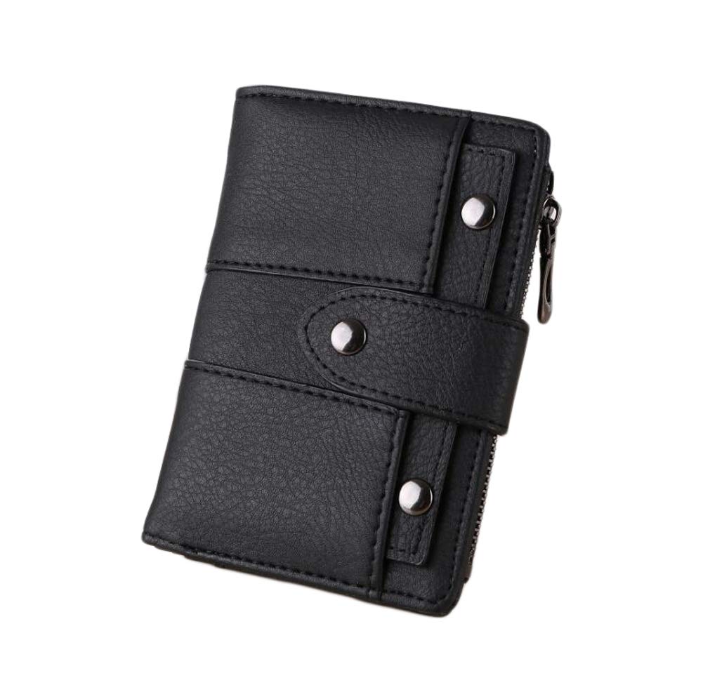 Oyccen Women's PU Leather Wallet with Zipper Pocket Multi-Slots Card Holder Ladies Vintage Short Purse