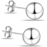 Charmsy 925 Sterling Silver Ball Post Stud Earrings for Women | Round Hammered Lightweight Disco Classic Ball Stud Earring for Women Teen | Sizes 3mm-11mm