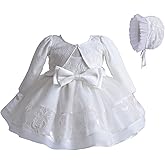 RWYBEIW Newborn Baby Girl Christening Dress White Lace Baptism Dresses Tutu Birthday Party Princess Dresses with Hat Outfits