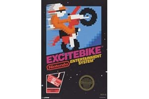 Laminated Excitebike Nintendo NES Motorcross Motor Cycle Racing Video Game Cover Box Art Print Poster Dry Erase Sign 12x18