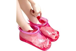 WMKJDS Massage Foot Spa Shoes Portable Feet Soaking Tub, Movable Foot Soaker Pedicure Feet Spa Basin for Thermal Massage to Promote Blood Circulation (Large, Red)