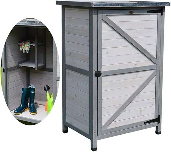 ZHOUAICHENG Armario de Jardín al Aire Libre Armario de Madera