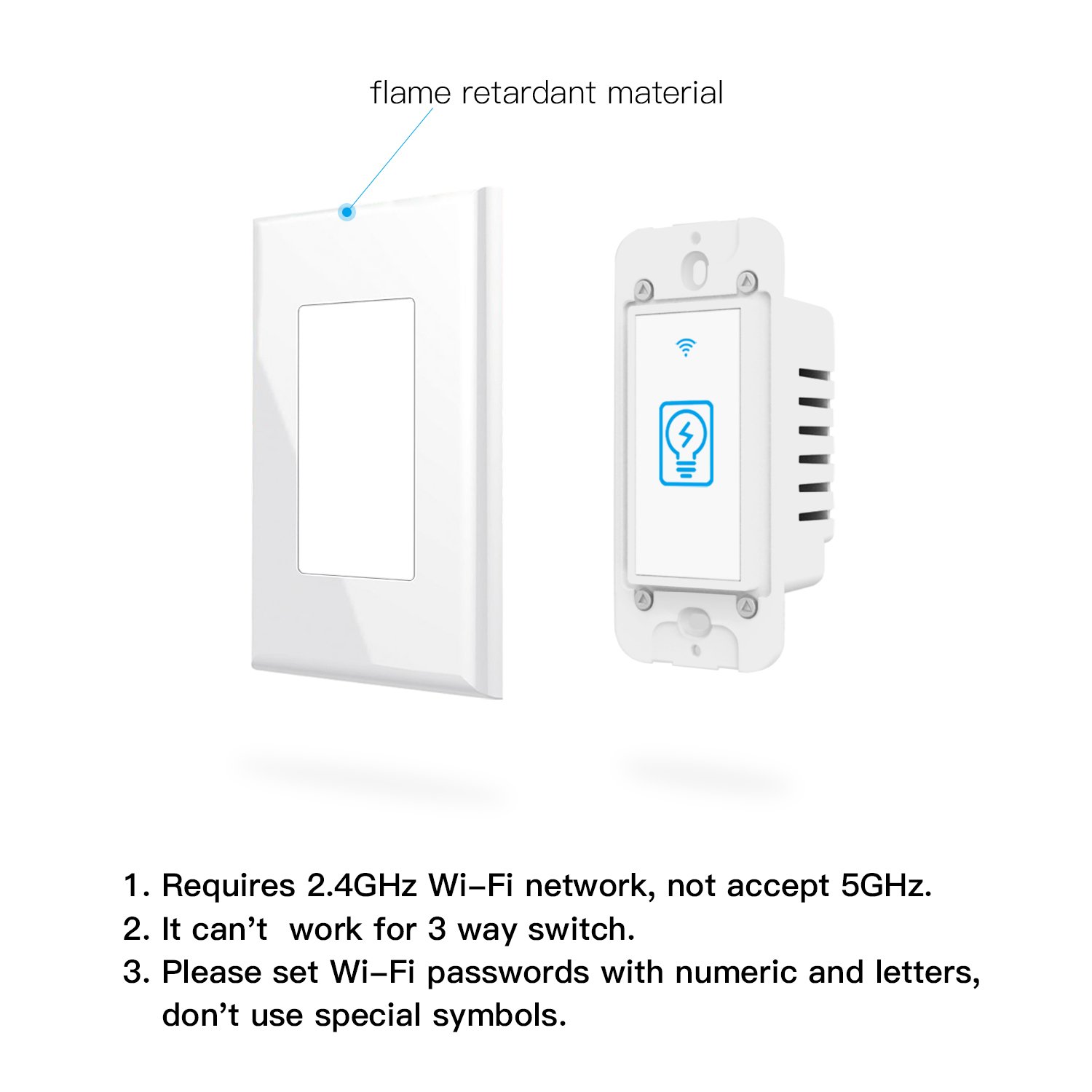 Smart Switch, Homeyard Smart Light Switch InWall WiFi Remote Control