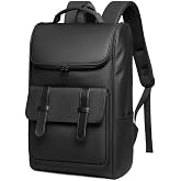 GYakeog Vintage Laptop Backpack for Men and Women, 15.6 Inch, Waterproof, Business Travel Daypack for Work, Office, College (6608 black)
