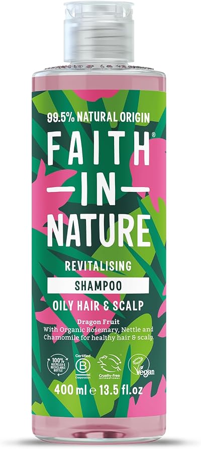 Faith In Nature Dragon Fruit Shampoo 400ml Oily Hair Vegan No SLS Silicones