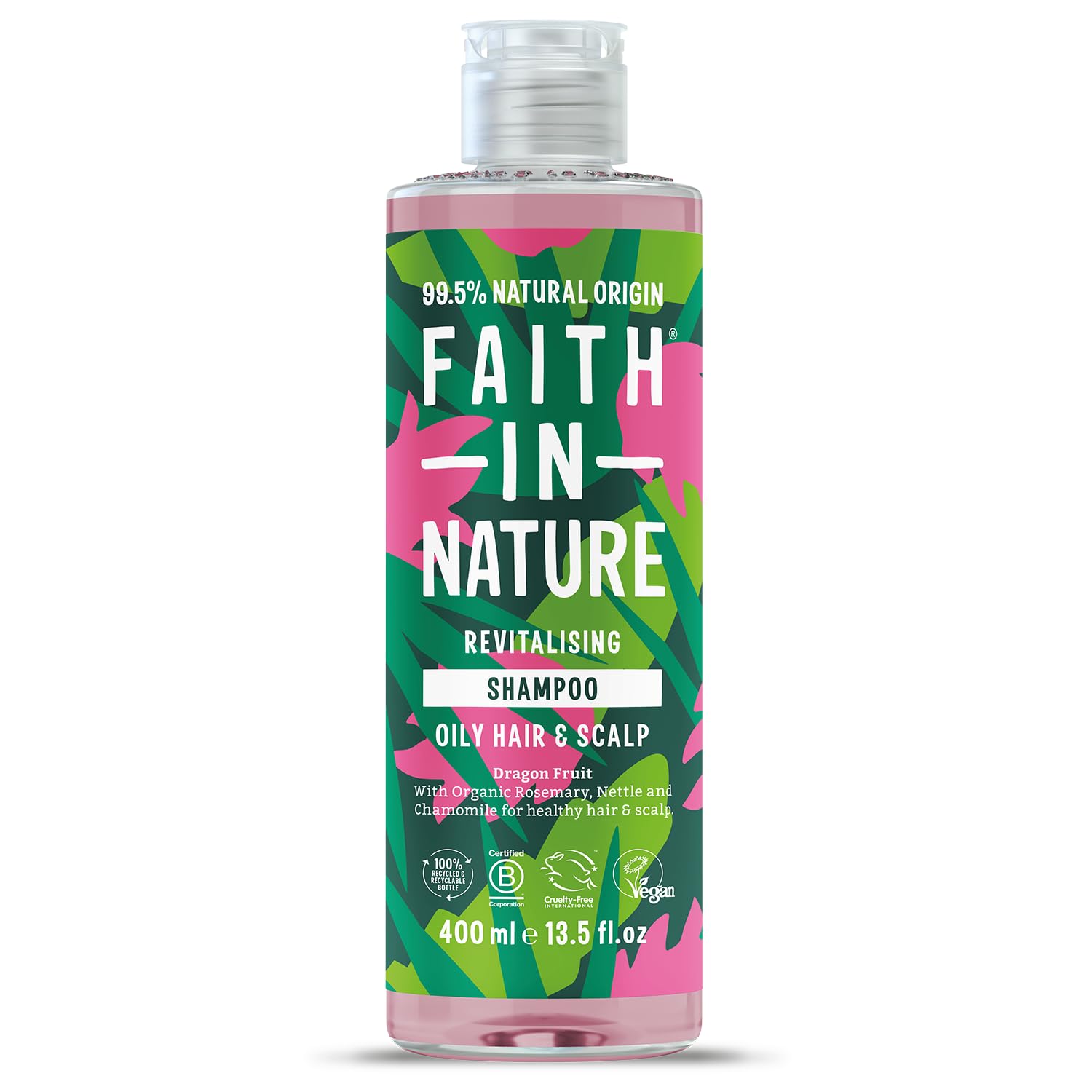 Faith In Nature Natural Dragon Fruit Shampoo, Revitalising for Oily Hair & Scalp, Vegan & Cruelty Free, No SLS, Silicones or Parabens, 400ml — image 1
