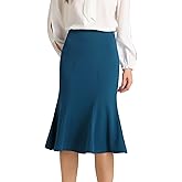 Allegra K Women's High Waist Flare Hem Elegant Work Midi Fishtail Skirt