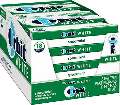 Orbit White Spearmint Sugarfree Gum (Pack of 8)