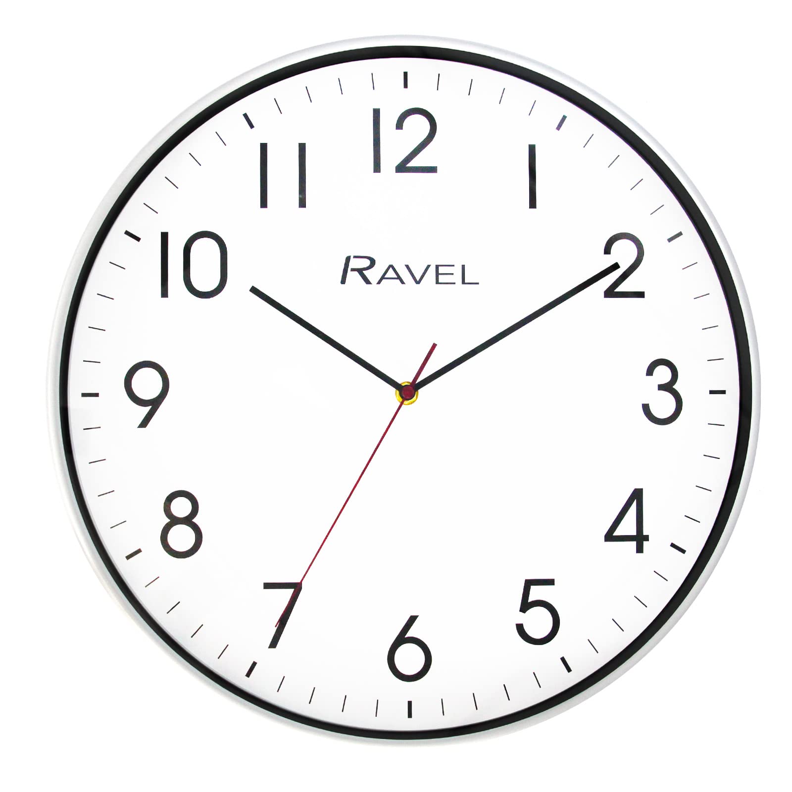 Ravel - Modern 40cm Office and Kitchen Wall Clock - Analogue Quartz - RWC.40.4 - White