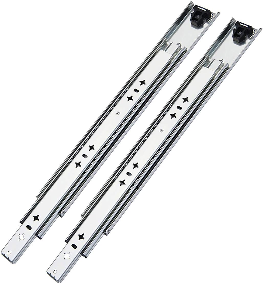 QWEZIX Heavy Duty Drawer Runners Slides Full Extension 300 350 400 450 500 550 600 650 700 750 800 850 900 950 1000 mm Side Mount Ball Bearing Rails Track Guide Glides 115 KG 1 Pair (No Lock,400mm)