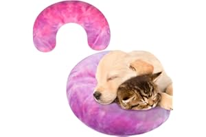 SyChien Dog Neck Pillow, Dog Cat Calming Pillow Soft, Fluffy Cozy Pet Body Pillow,Anxiety Relief Pillow for Joint Relief Sleeping Improve