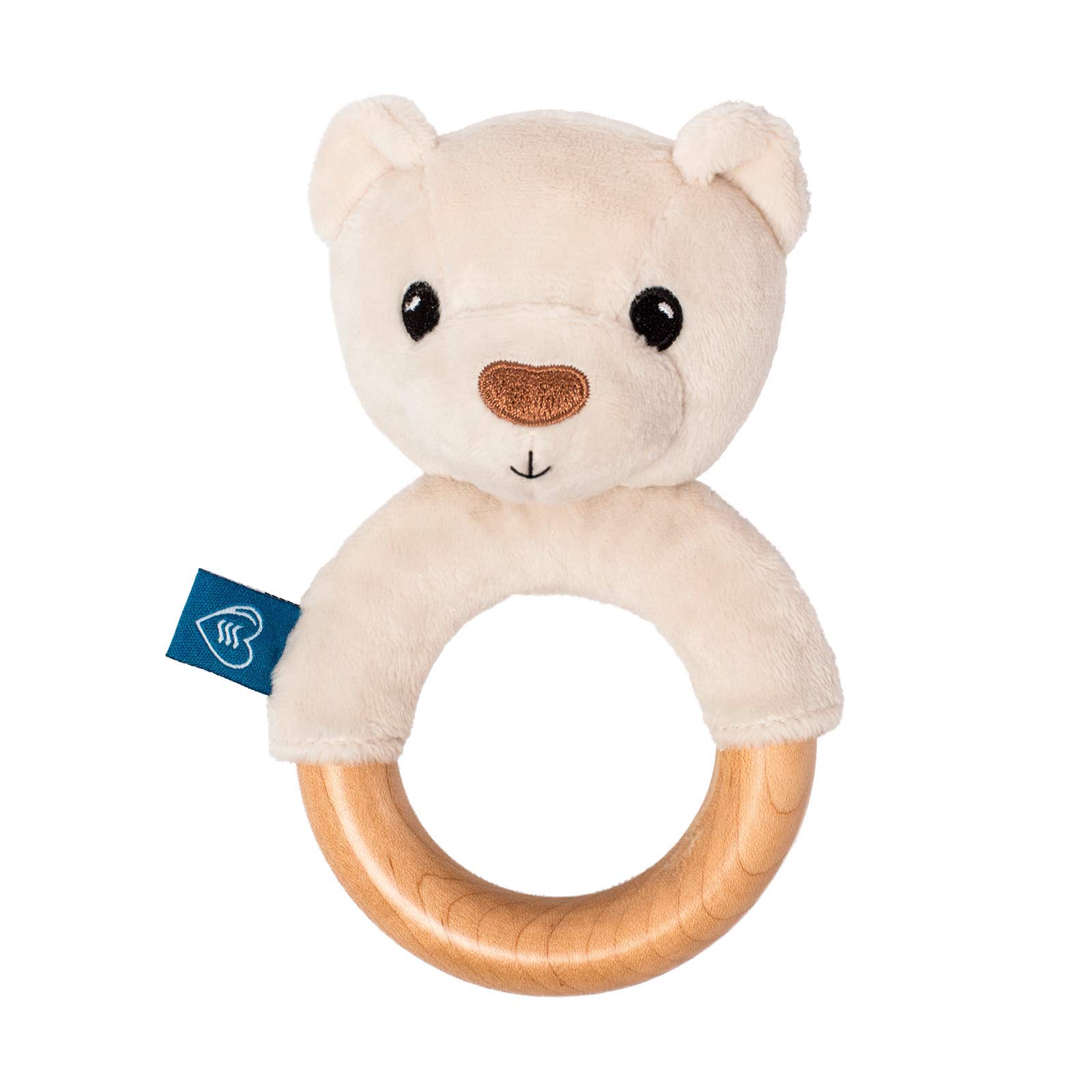 Whisbear Eco Teether Bear | Teething Toys for Baby | Teethers for Babies 3 Months | Wooden Rings | Wooden Baby Toy | Teething Ring | New Baby Gifts Baby Toys