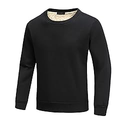 FASKUNOIE Men's Sweatshirts Warm Sherpa Lined