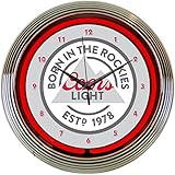Neonetics COORS Light Beer Born in The Rockies NEON Clock