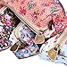 eBoot 7 Inch Flower Pattern Zipper Canvas Pen Pencil Case Stationery Pouch Bag Case Cosmetic Bags, Set of 5