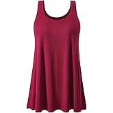 Air Curvey Tank Tops for Women Build in Bra Casual Flowy Tank Pleated Loose Fit S-XXXXL