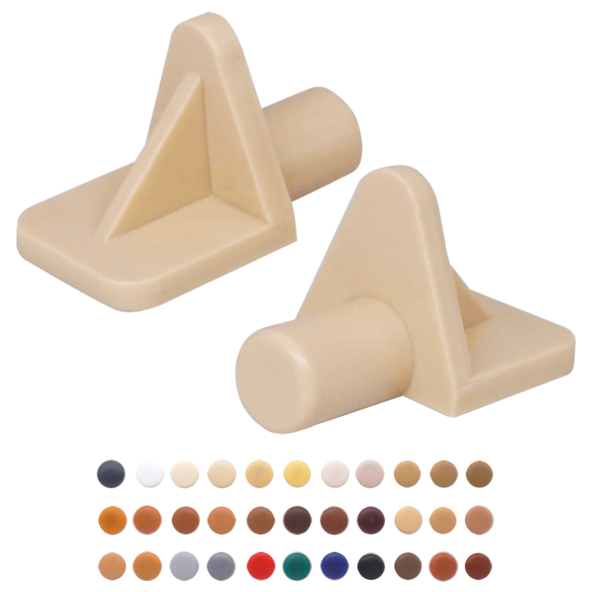 SKIR'CO (50 pcs) Shelf Support Pegs 5 mm, Plastic Shelf Support Pins, Shelf Brackets (50, Beige (S3)