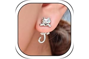 Cat Earrings for Women Cute Earrings Black White Cartoon Animal 3d Cute Cat Stud Earring Halloween Birthday Gifts Summer Acce